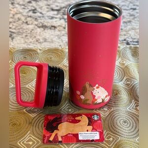 NEW Starbucks MiiR Year Of The Horse  Stainless Steel Tumbler, 12oz + $5 GC